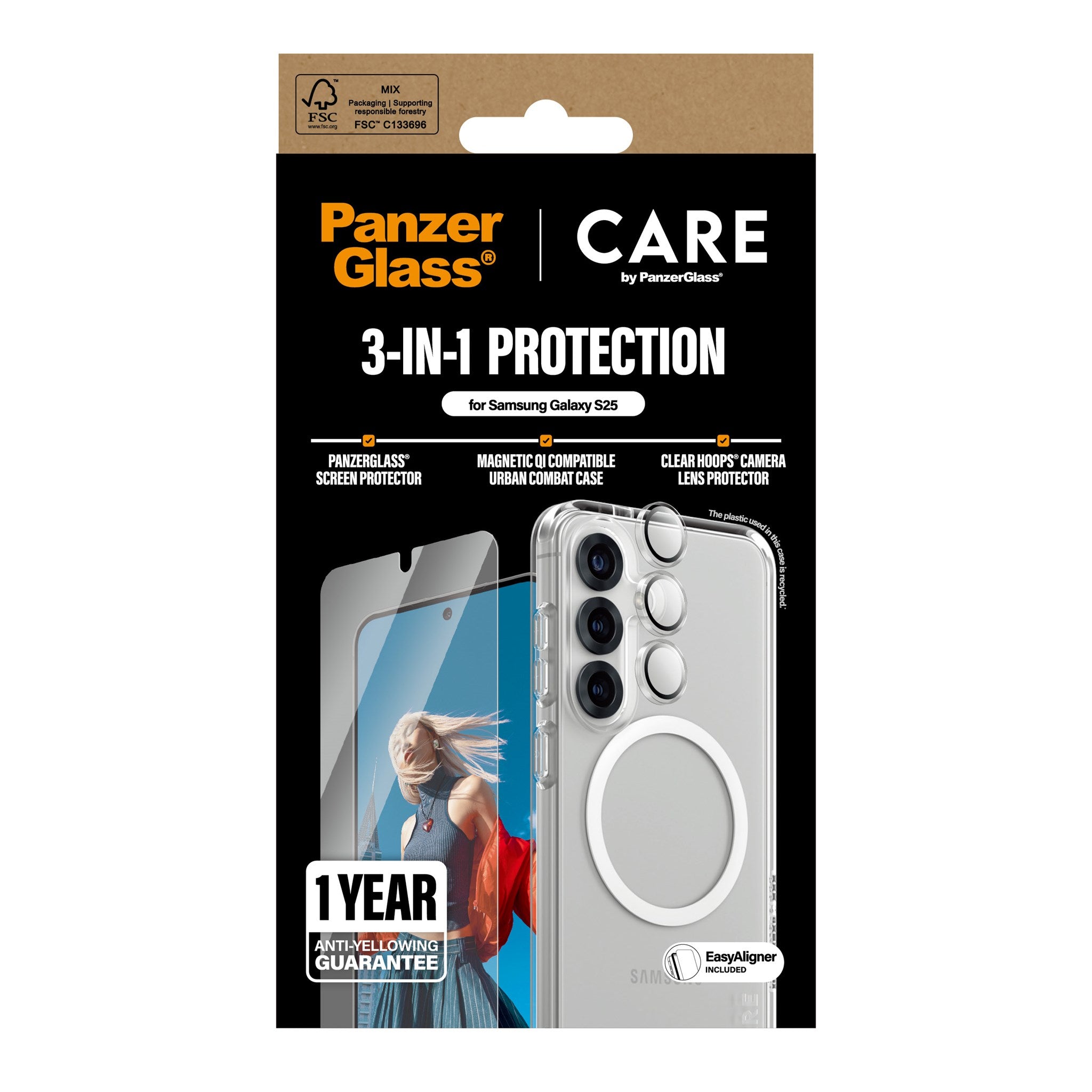 PanzerGlass® | CARE by PanzerGlass® Urban Combat 3-in-1 Pakke Samsung Galaxy S25